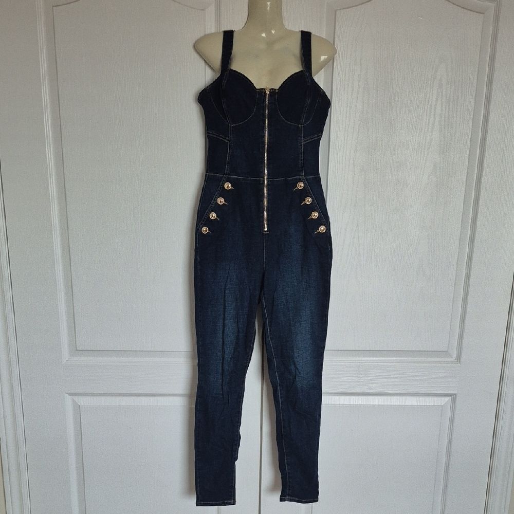 Guess Women's Navy Denim Overalls